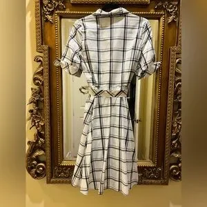 Calvin Klein Dresses Calvin Klein Blackwhite Plaid Belted